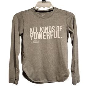 Athleta Girl Long Sleeve ALL KINDS OF POWERFUL Gray Athletic Shirt Size M
